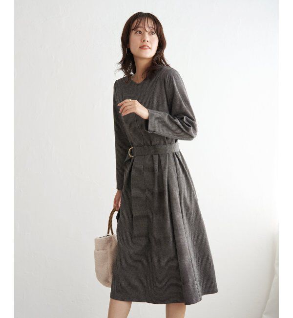 IKKA LOUNGE「カットジャガードワンピース」|ドレス|
