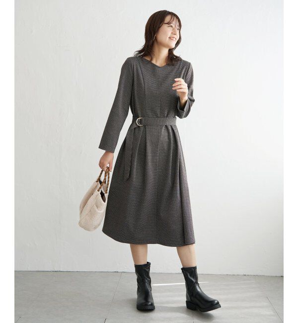 IKKA LOUNGE「カットジャガードワンピース」|ドレス|