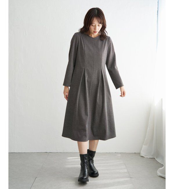 IKKA LOUNGE「カットジャガードワンピース」|ドレス|