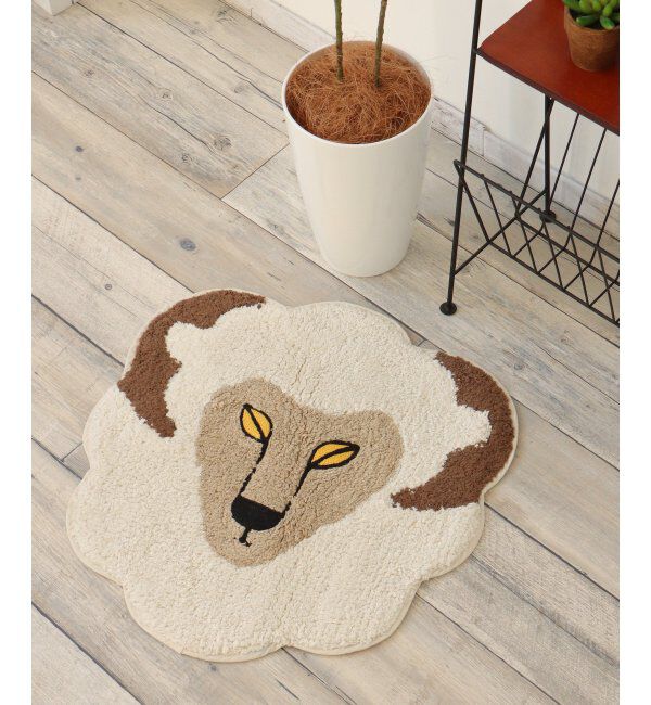 Lbc with Life「アニマルフェイス　ミニマット」|クッション・クッションカバー|ホワイト