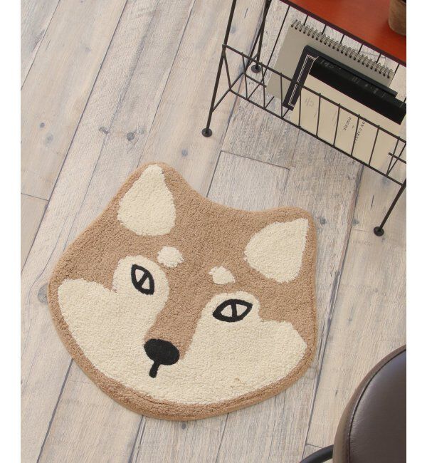 Lbc with Life「アニマルフェイス　ミニマット」|クッション・クッションカバー|オークル