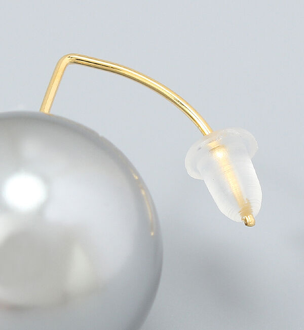 Phoebe「ビッグパールフックピアス グレー」|ピアス|