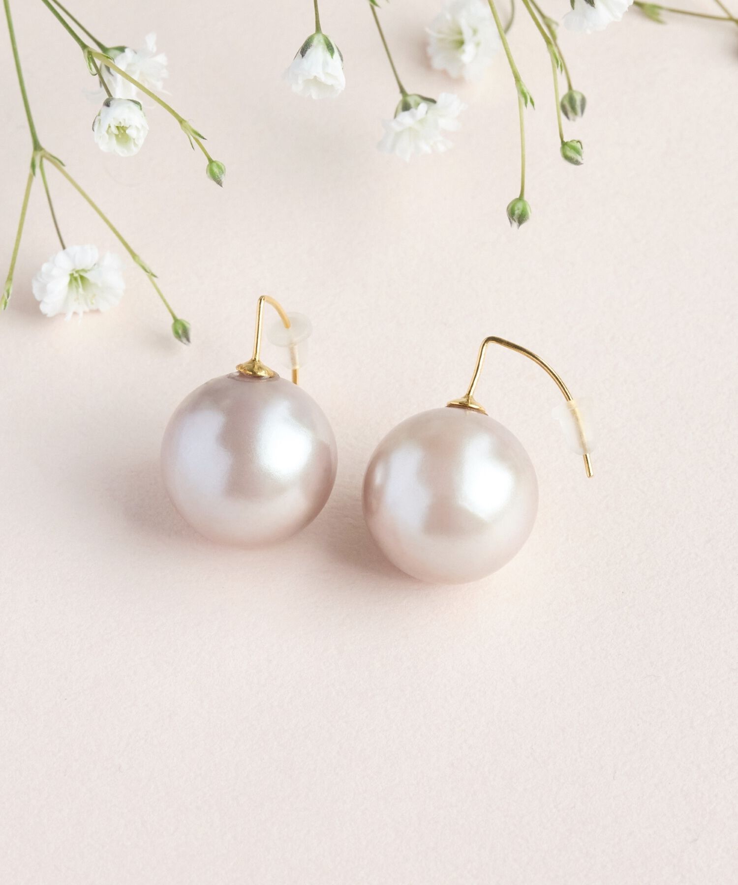 Phoebe「ビッグパールフックピアス グレー」|ピアス|