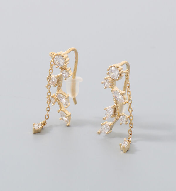 Phoebe「【シリーズ累計販売10000点突破！】2wayフラワリービジューピアス&イヤリング　ゴールド」|ピアス|ゴールド