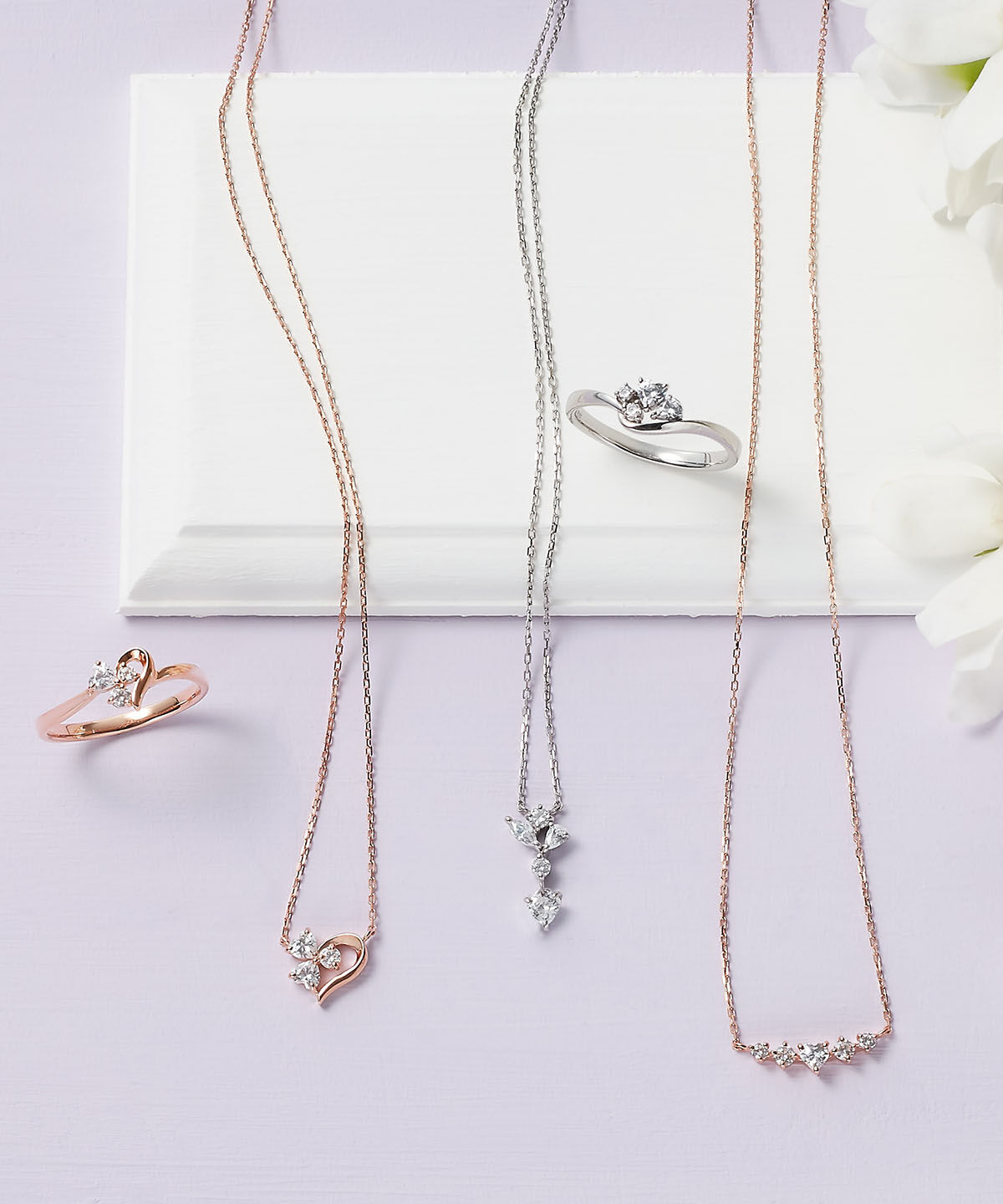 SAMANTHA SILVA「ハートクリアストーンネックレス」|ネックレス|