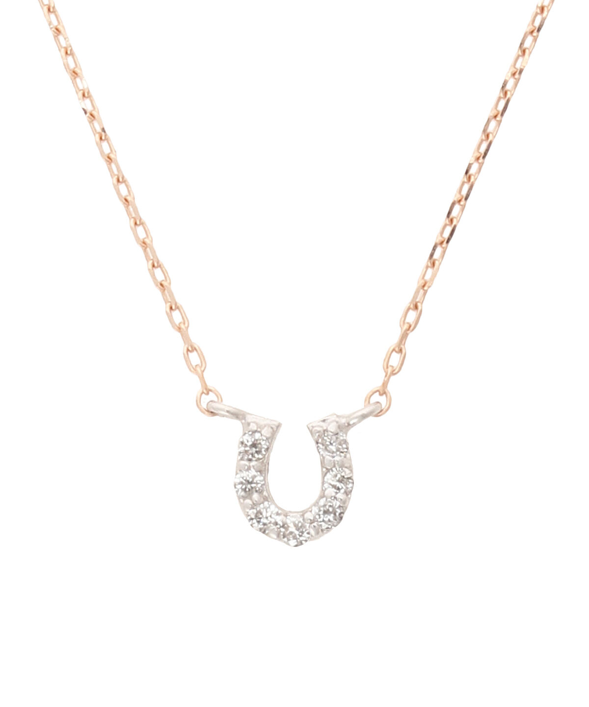 newme by Samantha Thavasa「K10 PG&times;K10 WG コンビカラー 馬蹄モチーフネックレス」|ネックレス|K10PGxK10WG