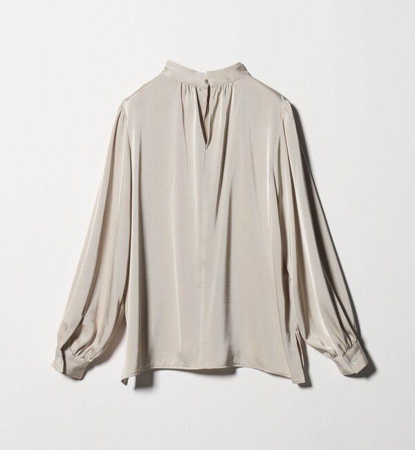 UNITED ARROWS green label relaxing「サテン スタンドネック ギャザー ブラウス」|シャツ・ブラウス|