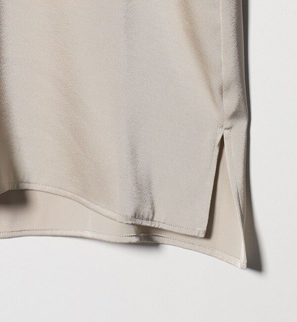 UNITED ARROWS green label relaxing「サテン スタンドネック ギャザー ブラウス」|シャツ・ブラウス|