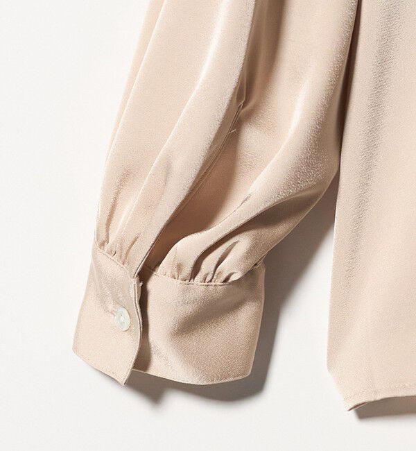 UNITED ARROWS green label relaxing「サテン スタンドネック ギャザー ブラウス」|シャツ・ブラウス|