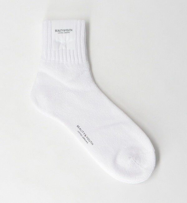 BEAUTY&YOUTH UNITED ARROWS「リブ パイル クウォーター ソックス」|ソックス|WHITE