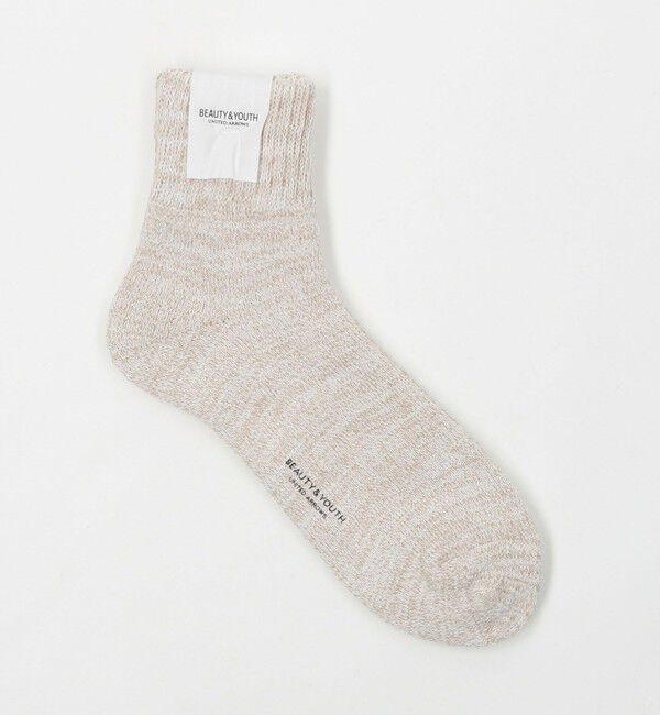 BEAUTY&YOUTH UNITED ARROWS「リブ パイル クウォーター ソックス」|ソックス|BEIGE