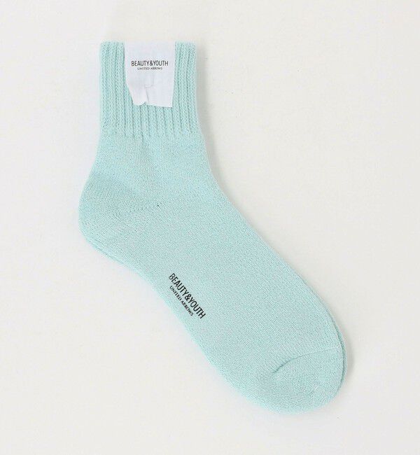 BEAUTY&YOUTH UNITED ARROWS「リブ パイル クウォーター ソックス」|ソックス|LIME