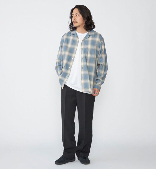 SHIPS「SHIPS: オンブレ チェック オープンカラー シャツ」|シャツ・ブラウス|