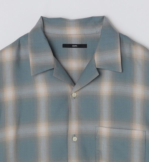 SHIPS「SHIPS: オンブレ チェック オープンカラー シャツ」|シャツ・ブラウス|