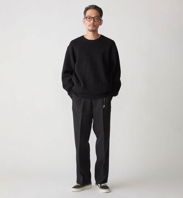 SHIPS「SHIPS:〈洗濯機可能〉SOLOTEX(R) 12ゲージ コットン 畦編み クルーネック ニット」|ニット・セーター|