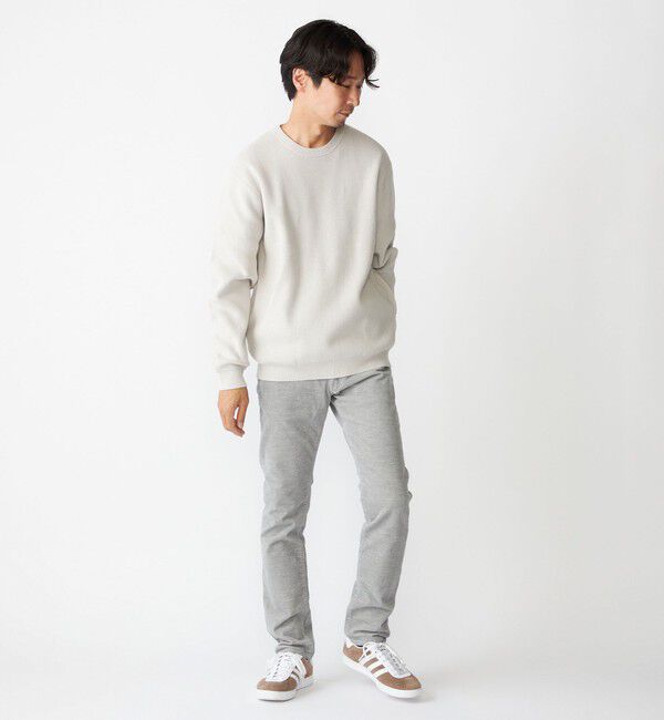 SHIPS「SHIPS:〈洗濯機可能〉SOLOTEX(R) 12ゲージ コットン 畦編み クルーネック ニット」|ニット・セーター|