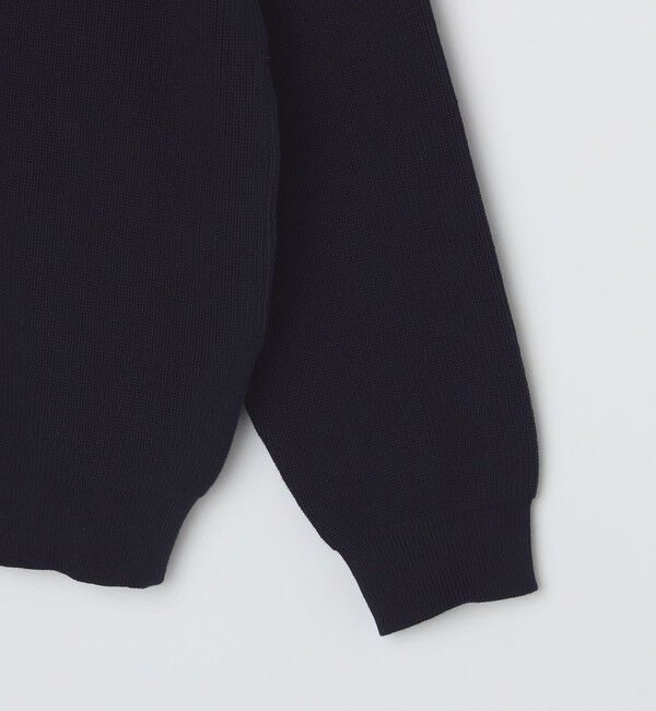 SHIPS「SHIPS:〈洗濯機可能〉SOLOTEX(R) 12ゲージ コットン 畦編み クルーネック ニット」|ニット・セーター|