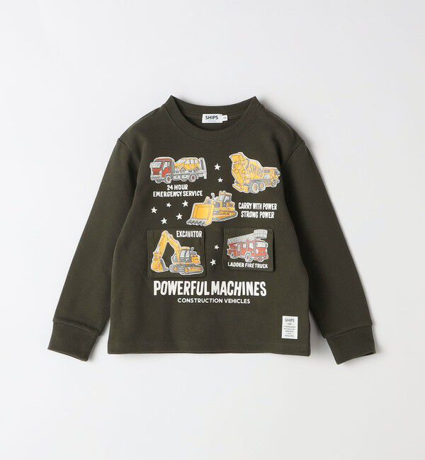 SHIPS Colors 「SHIPS Colors: 90cm～140cm / 建設車両 (ショベルカー) スウェット◇」|スウェット・ジャージ|