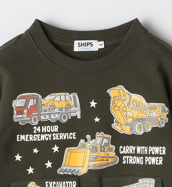 SHIPS Colors 「SHIPS Colors: 90cm～140cm / 建設車両 (ショベルカー) スウェット◇」|スウェット・ジャージ|