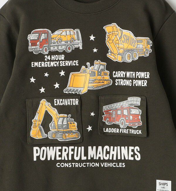 SHIPS Colors 「SHIPS Colors: 90cm～140cm / 建設車両 (ショベルカー) スウェット◇」|スウェット・ジャージ|