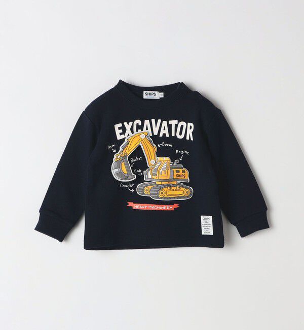 SHIPS Colors 「SHIPS Colors: 90cm～140cm / 建設車両 (ショベルカー) スウェット◇」|スウェット・ジャージ|