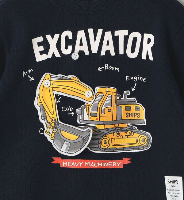 SHIPS Colors 「SHIPS Colors: 90cm～140cm / 建設車両 (ショベルカー) スウェット◇」|スウェット・ジャージ|