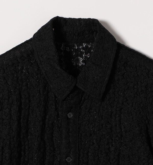 quaranciel「quaranciel:〈手洗い可能〉フラワー レース ストレッチ レギュラーカラー シャツ カットソー」|Tシャツ・カットソー|