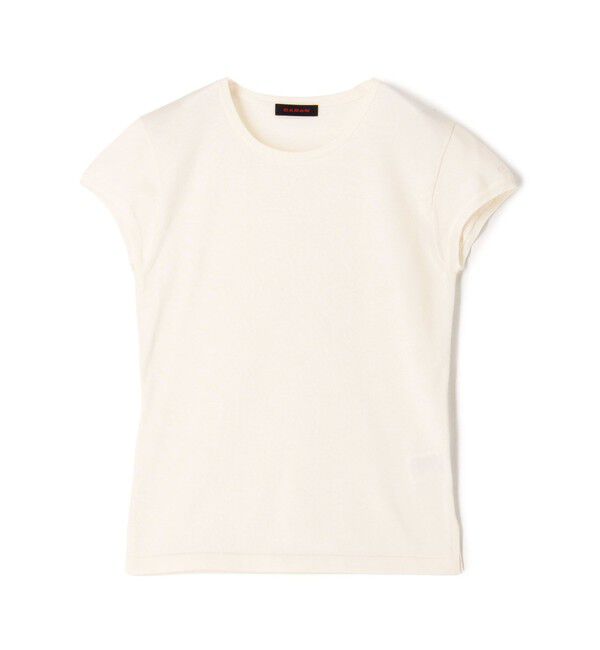 CABaN「コットンポリエステル フレンチスリーブプルオーバー」|ニット・セーター|11 ホワイト