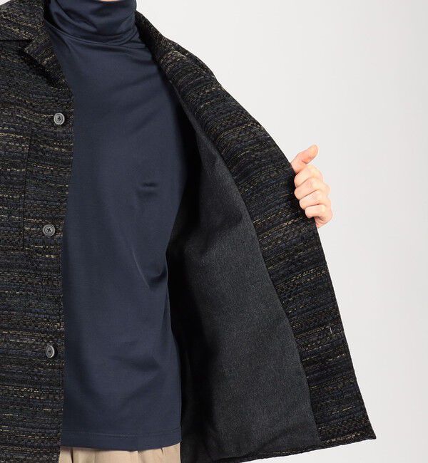 TOMORROWLAND MENS「ミックスツイード ダブルポケットシャツブルゾン」|ブルゾン・スタジャン|