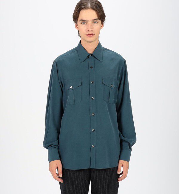 TOMORROWLAND MENS「シルクタフタ ダブルポケット レギュラーカラーシャツ」|シャツ・ブラウス|