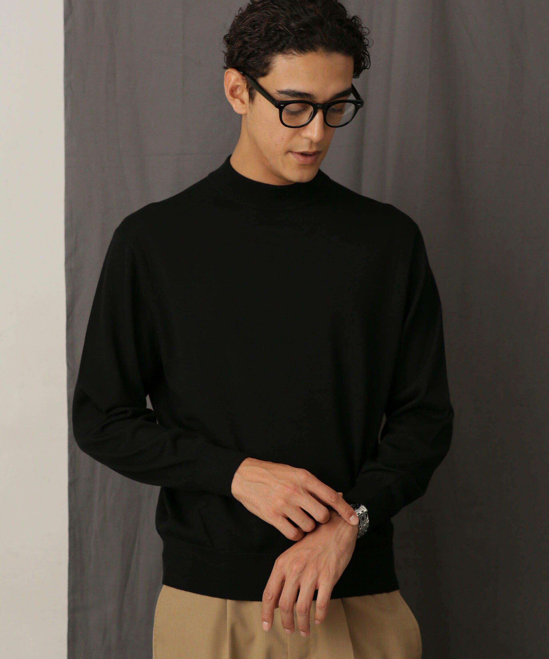 nano･universe「「毛玉レスニット」 ファインゲージモックネック」|ニット・セーター|