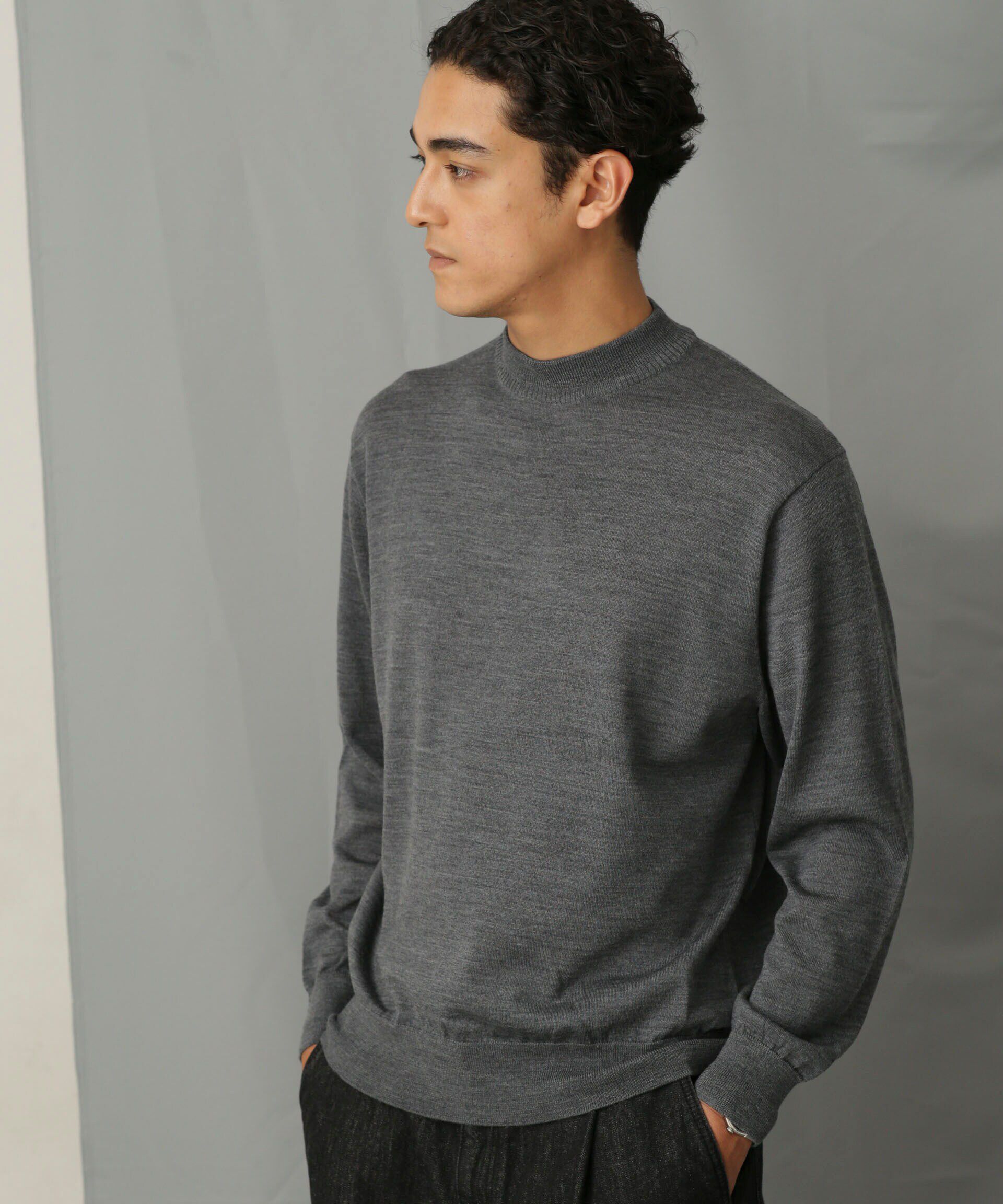 nano･universe「「毛玉レスニット」 ファインゲージモックネック」|ニット・セーター|