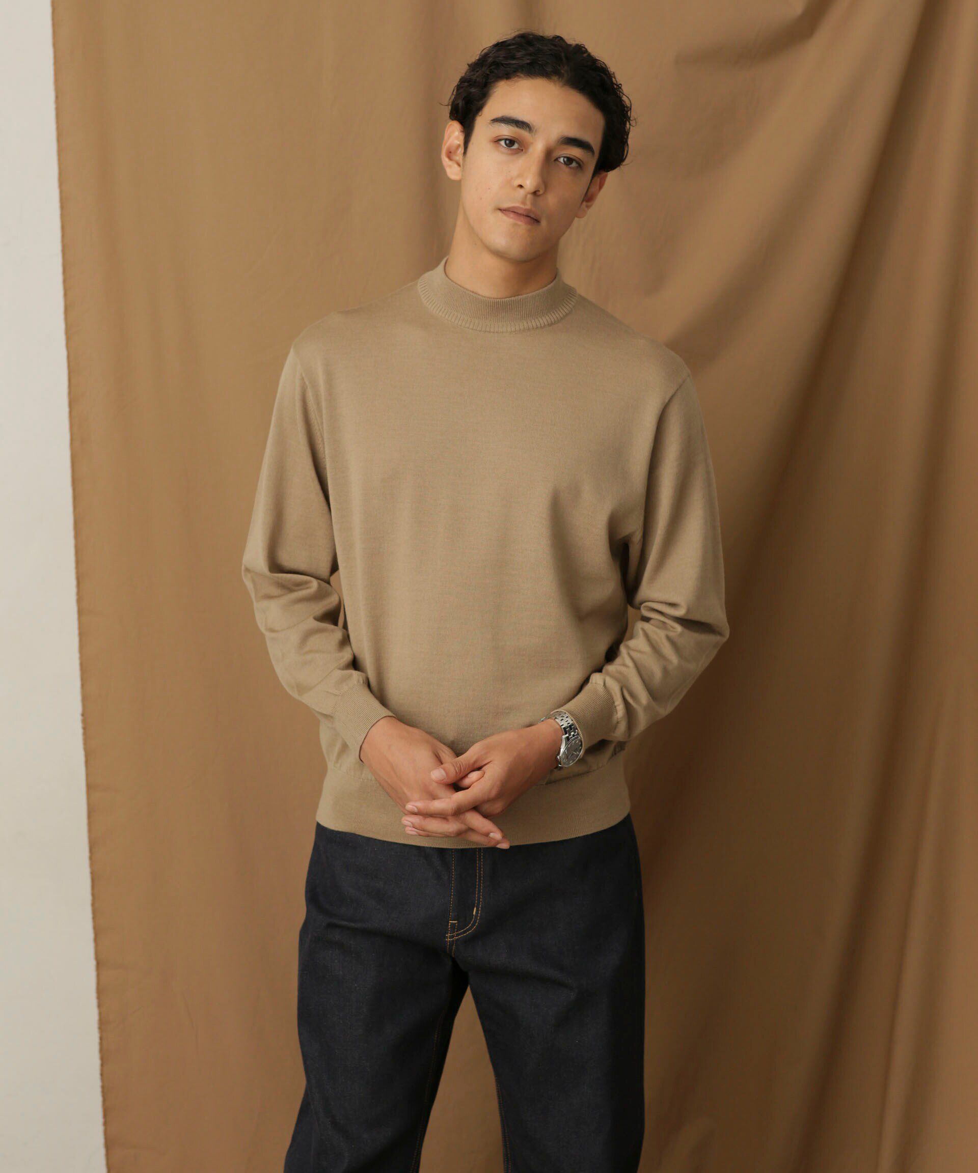 nano･universe「「毛玉レスニット」 ファインゲージモックネック」|ニット・セーター|