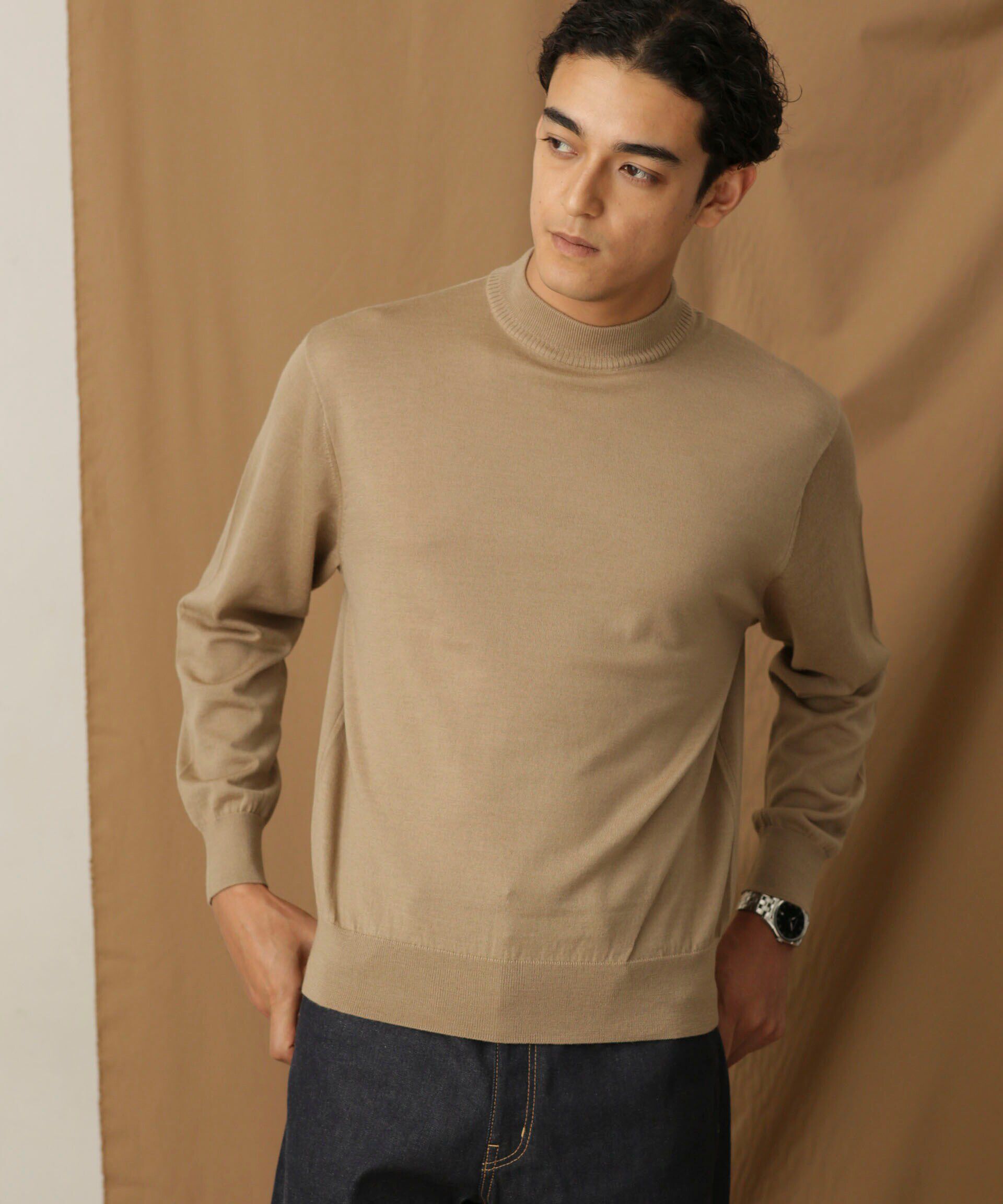 nano･universe「「毛玉レスニット」 ファインゲージモックネック」|ニット・セーター|