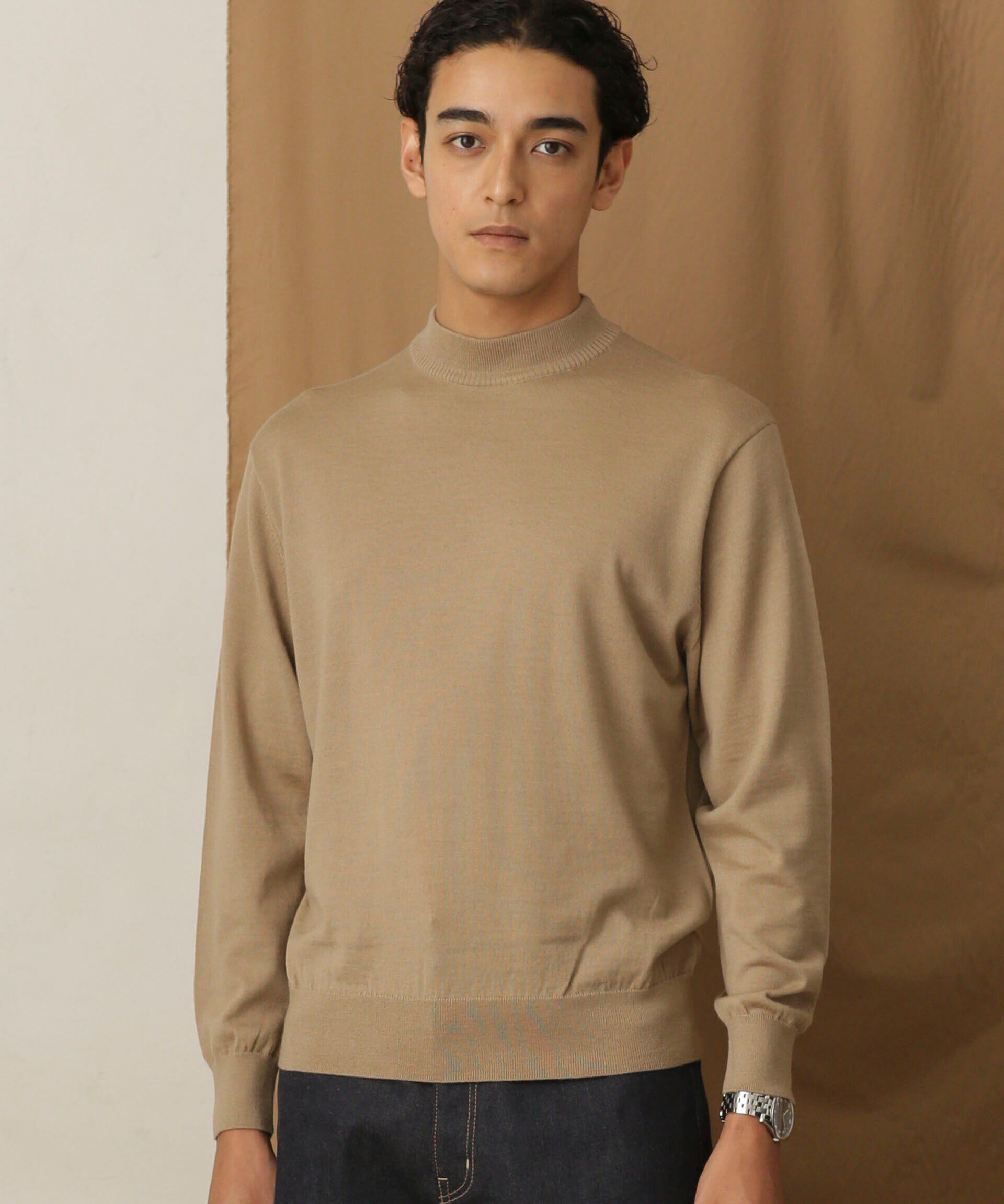 nano･universe「「毛玉レスニット」 ファインゲージモックネック」|ニット・セーター|