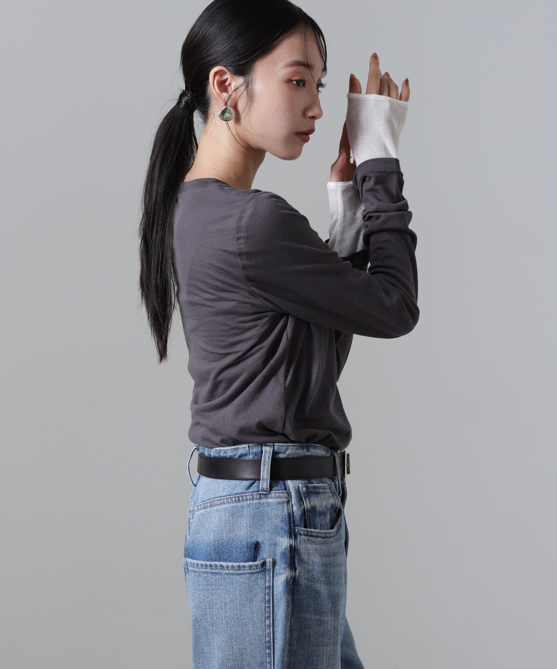 nano･universe「シアーテレコ&天竺ロンTeeセット」|Tシャツ・カットソー|