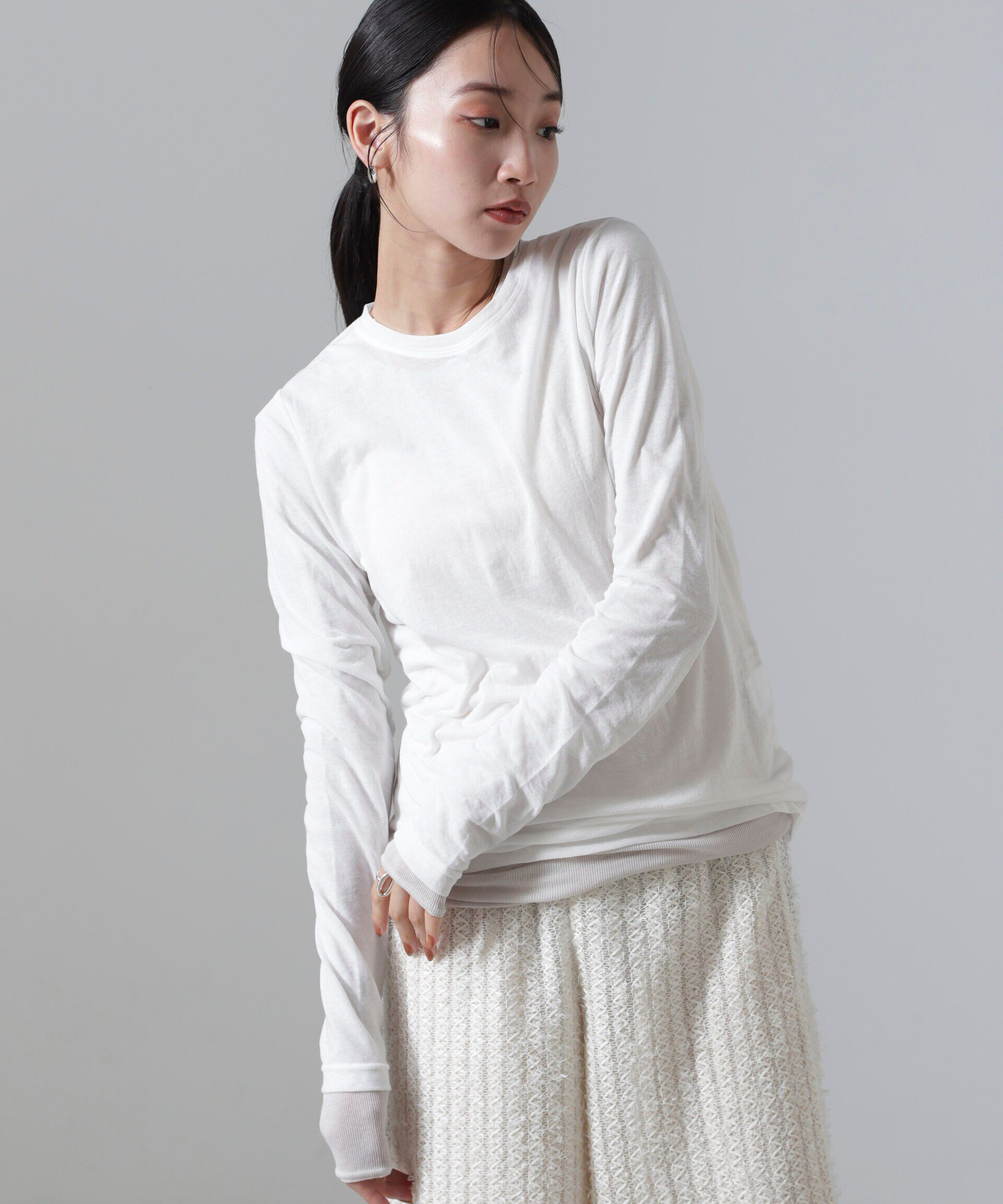 nano･universe「シアーテレコ&天竺ロンTeeセット」|Tシャツ・カットソー|