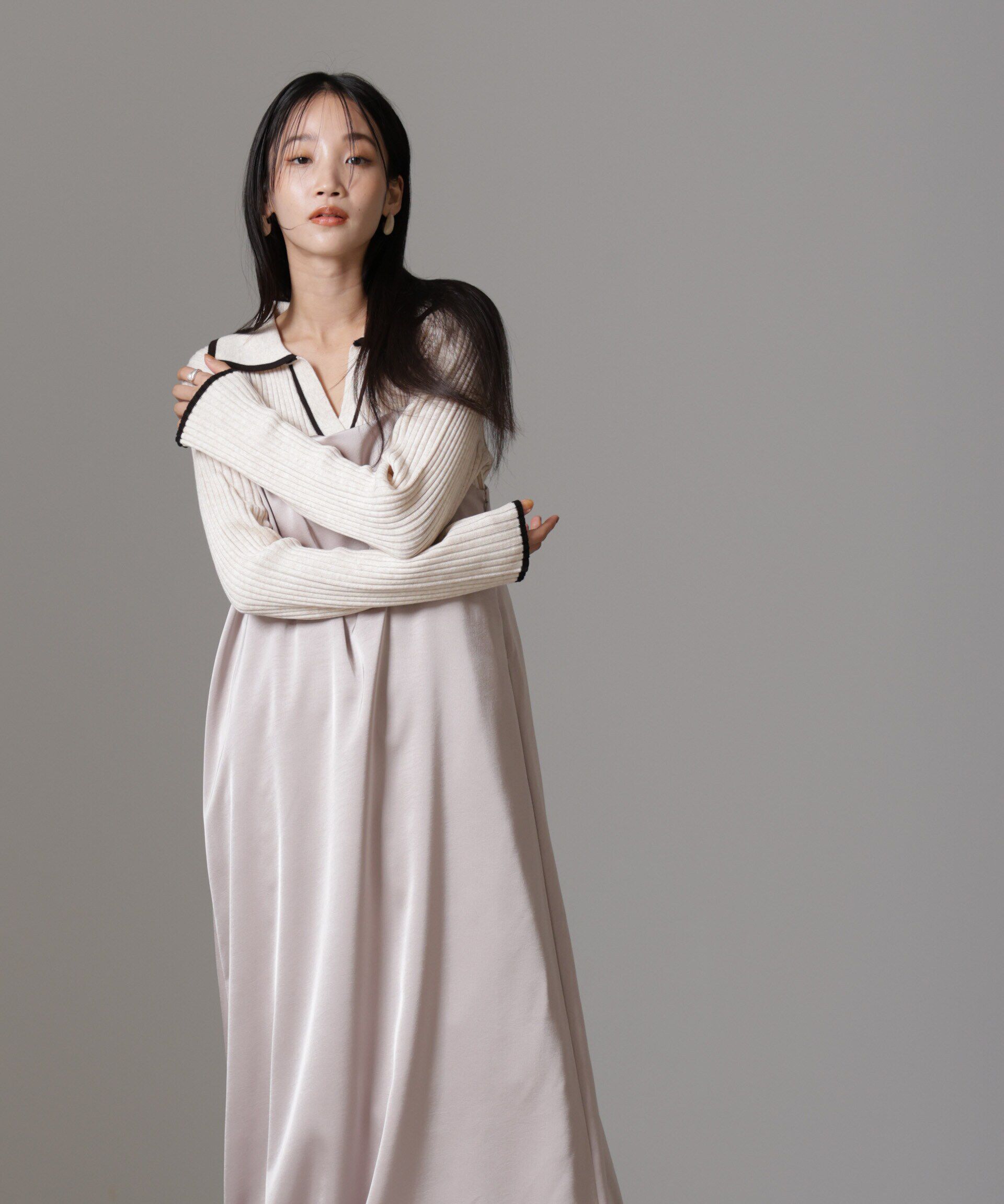 nano･universe「ウェーブサテンバルーンキャミワンピース」|ワンピース|