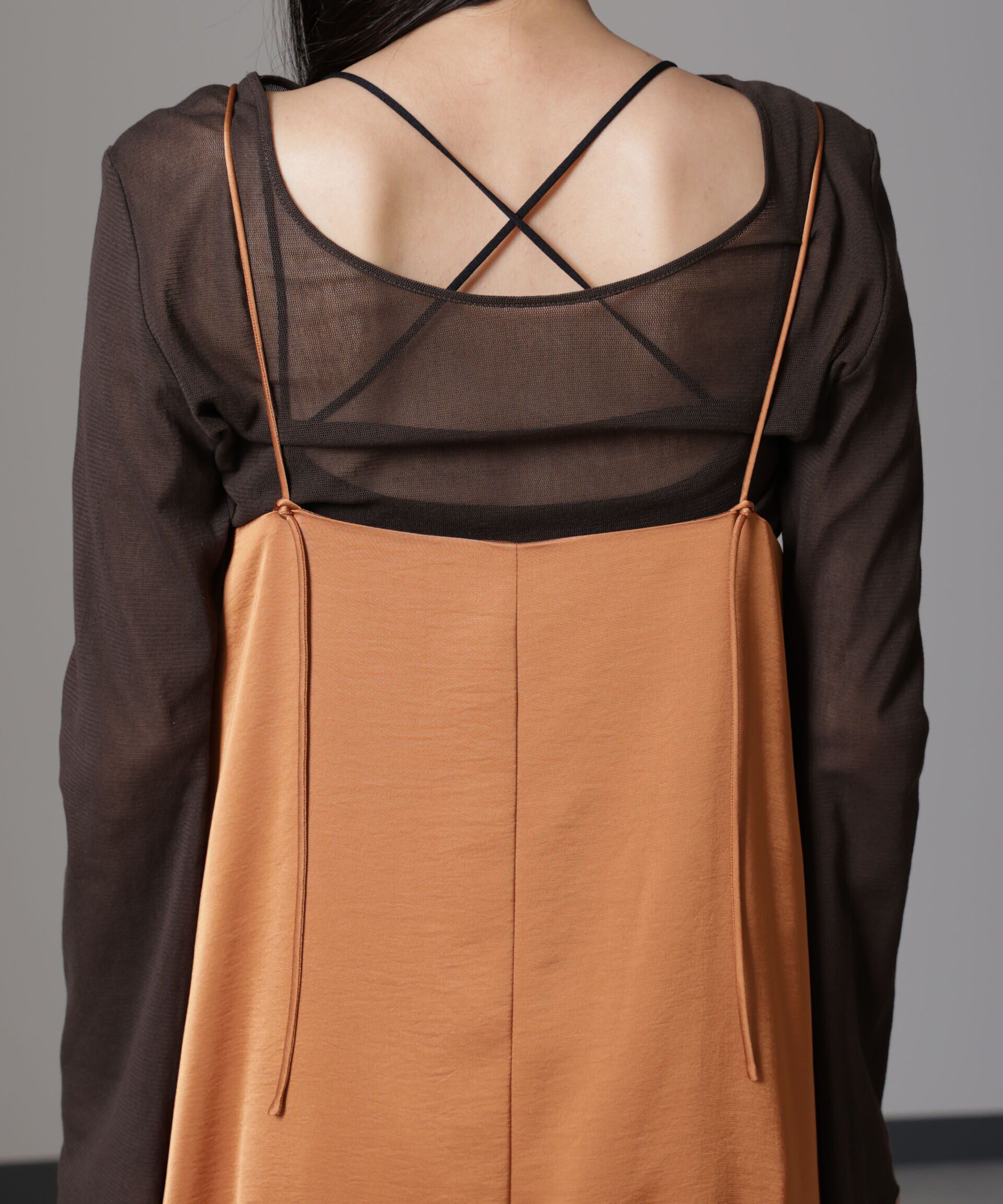 nano･universe「ウェーブサテンバルーンキャミワンピース」|ワンピース|