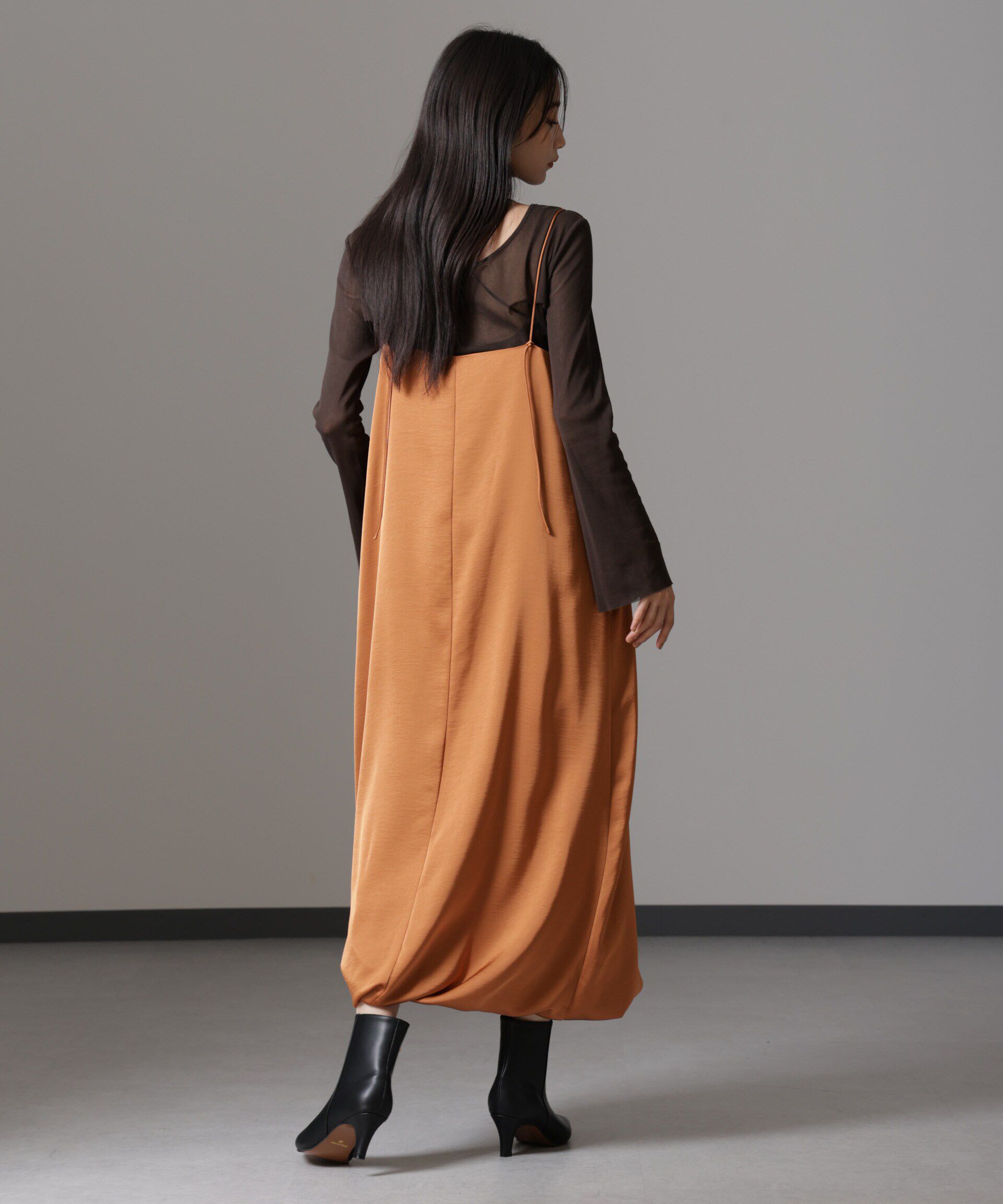 nano･universe「ウェーブサテンバルーンキャミワンピース」|ワンピース|