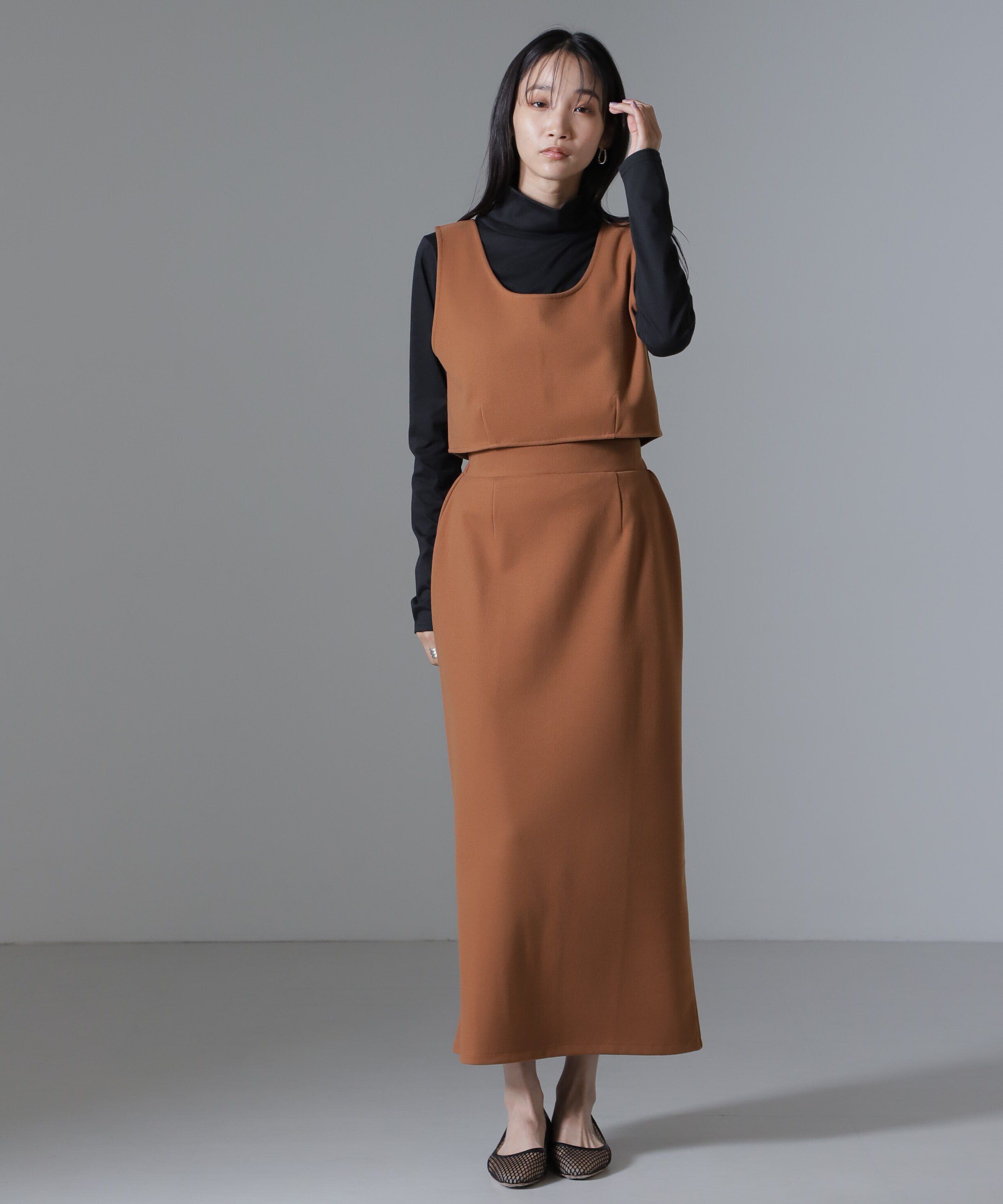 nano･universe「ビスチェスカート3点SET」|ワンピース|キャメル4