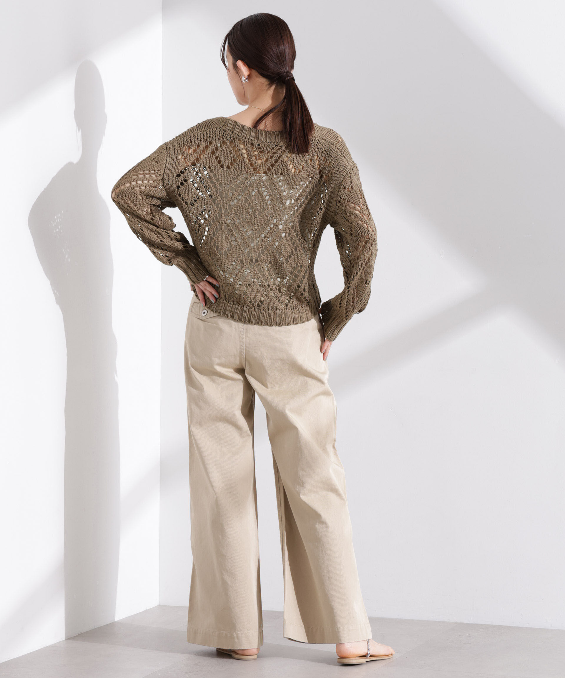 nano･universe「リリヤーン透かし編み柄ニットプルオーバー」|ニット・セーター|