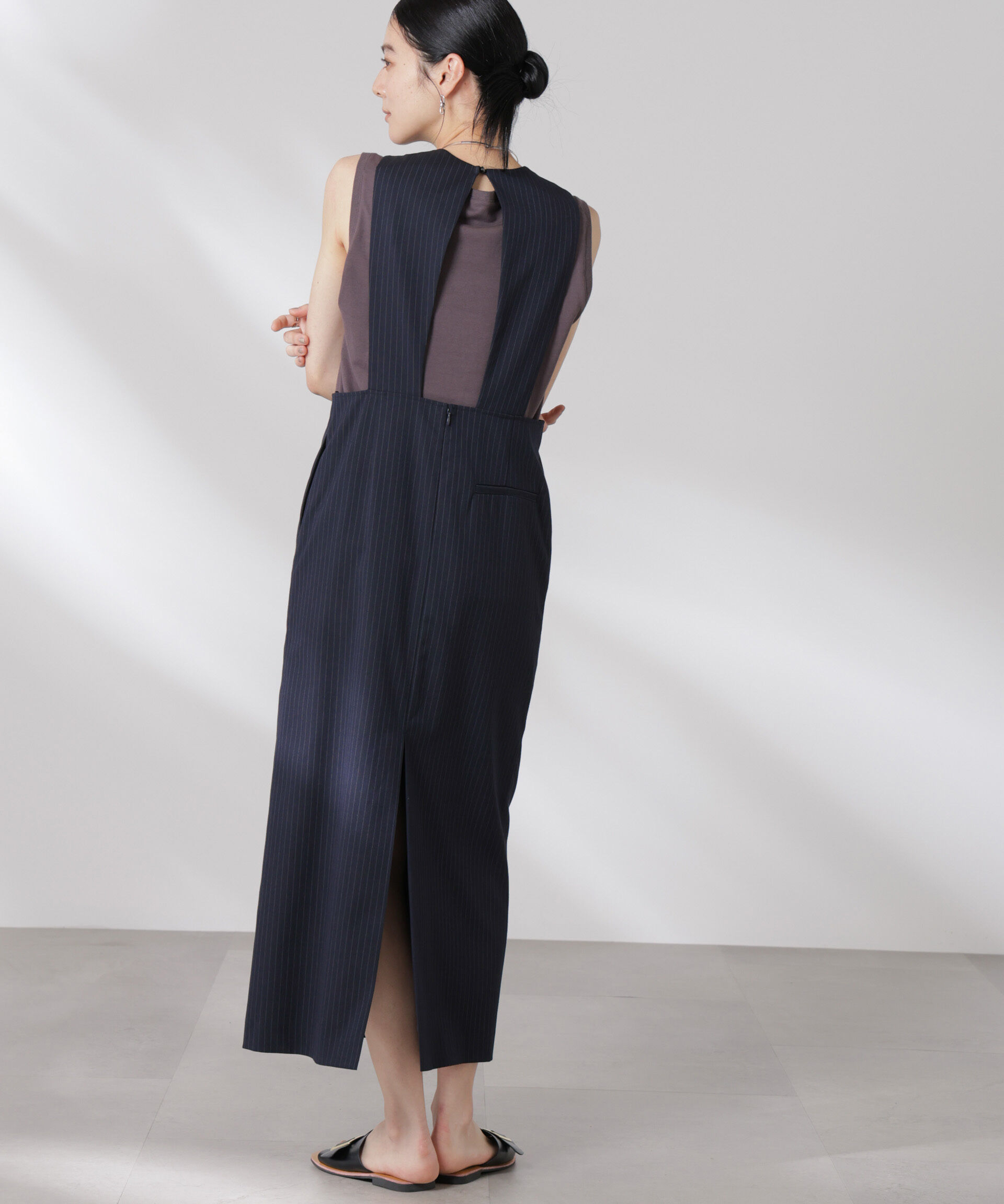 nano･universe「サイドオープンエプロンワンピース」|ワンピース|