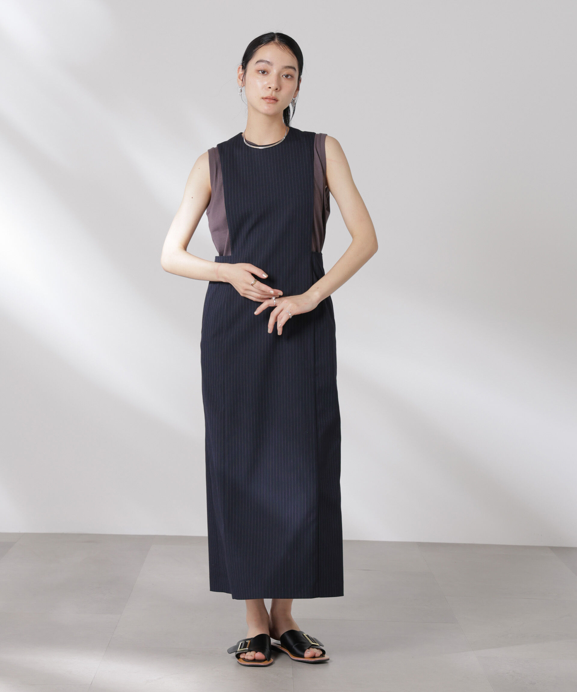 nano･universe「サイドオープンエプロンワンピース」|ワンピース|