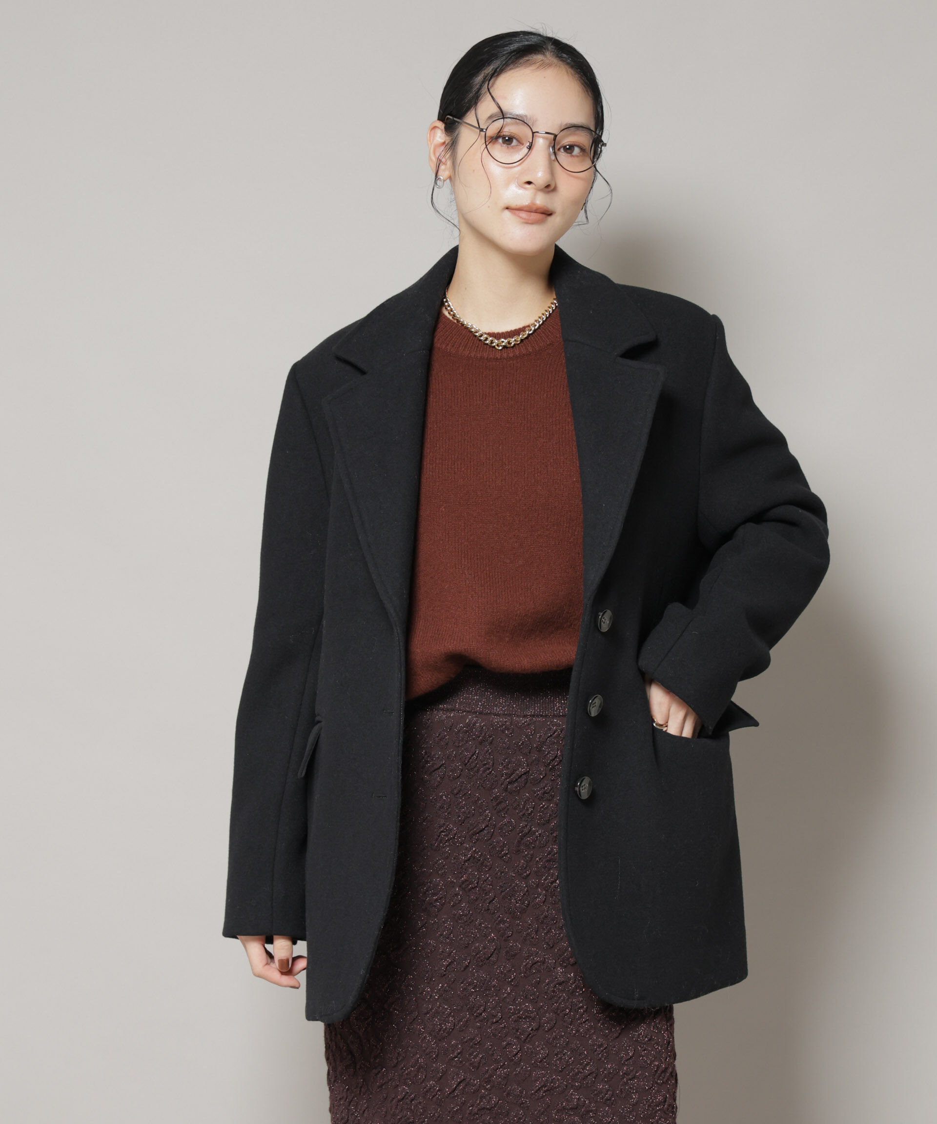 nano･universe「ワイドショルダージャケット」|テーラードジャケット|