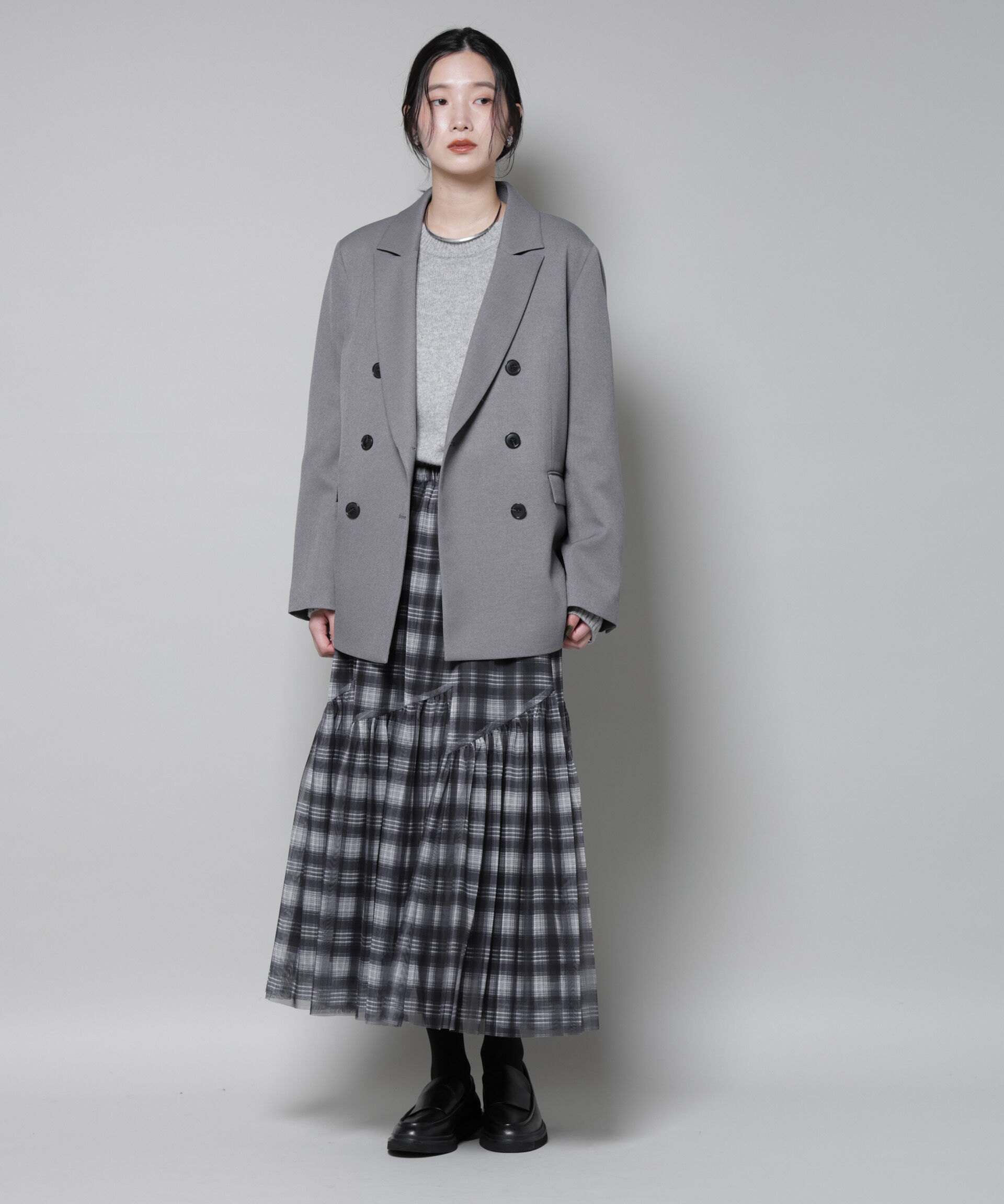 nano･universe「オンブレーチェックチュールスカート」|スカート|