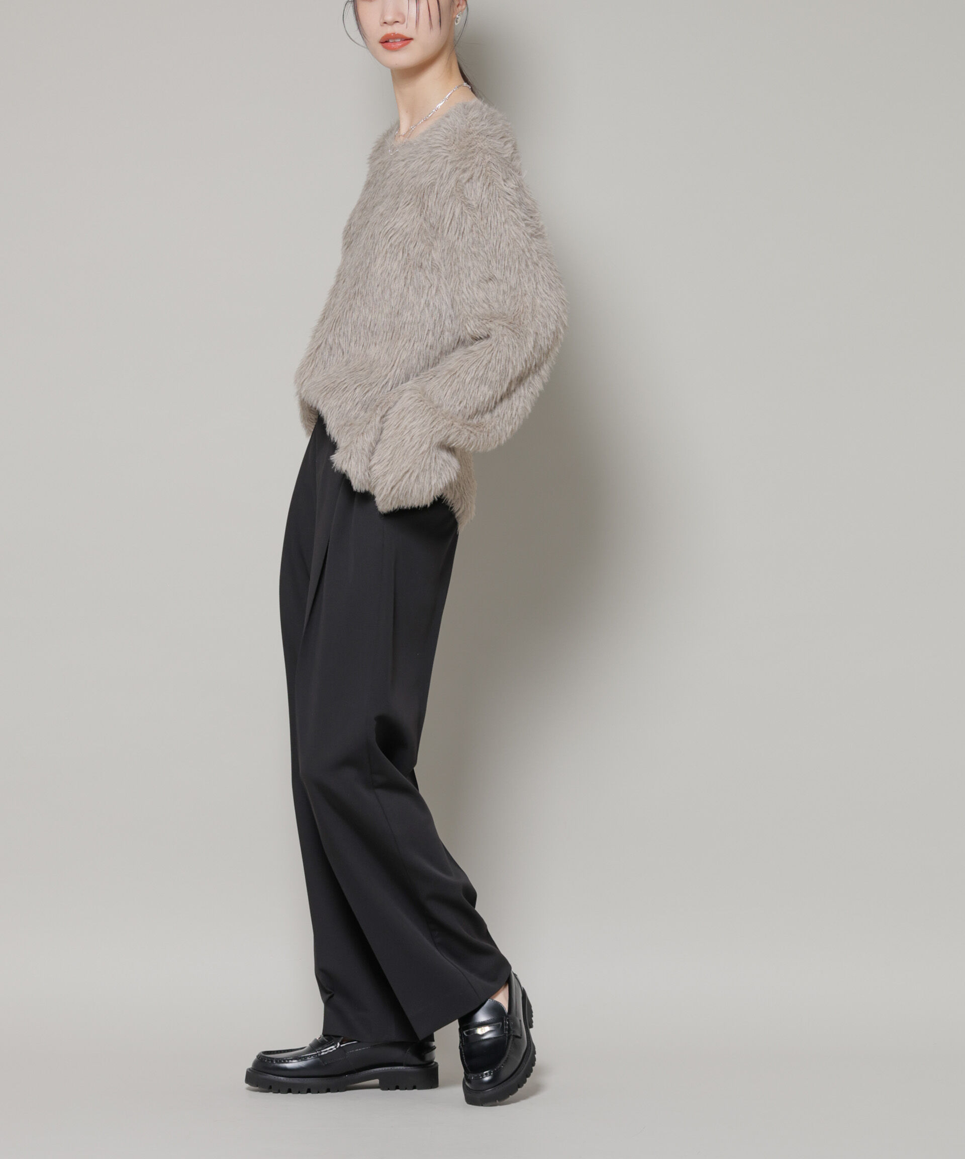 nano･universe「ワンタックセンタープレスストレートパンツ」|チノ|