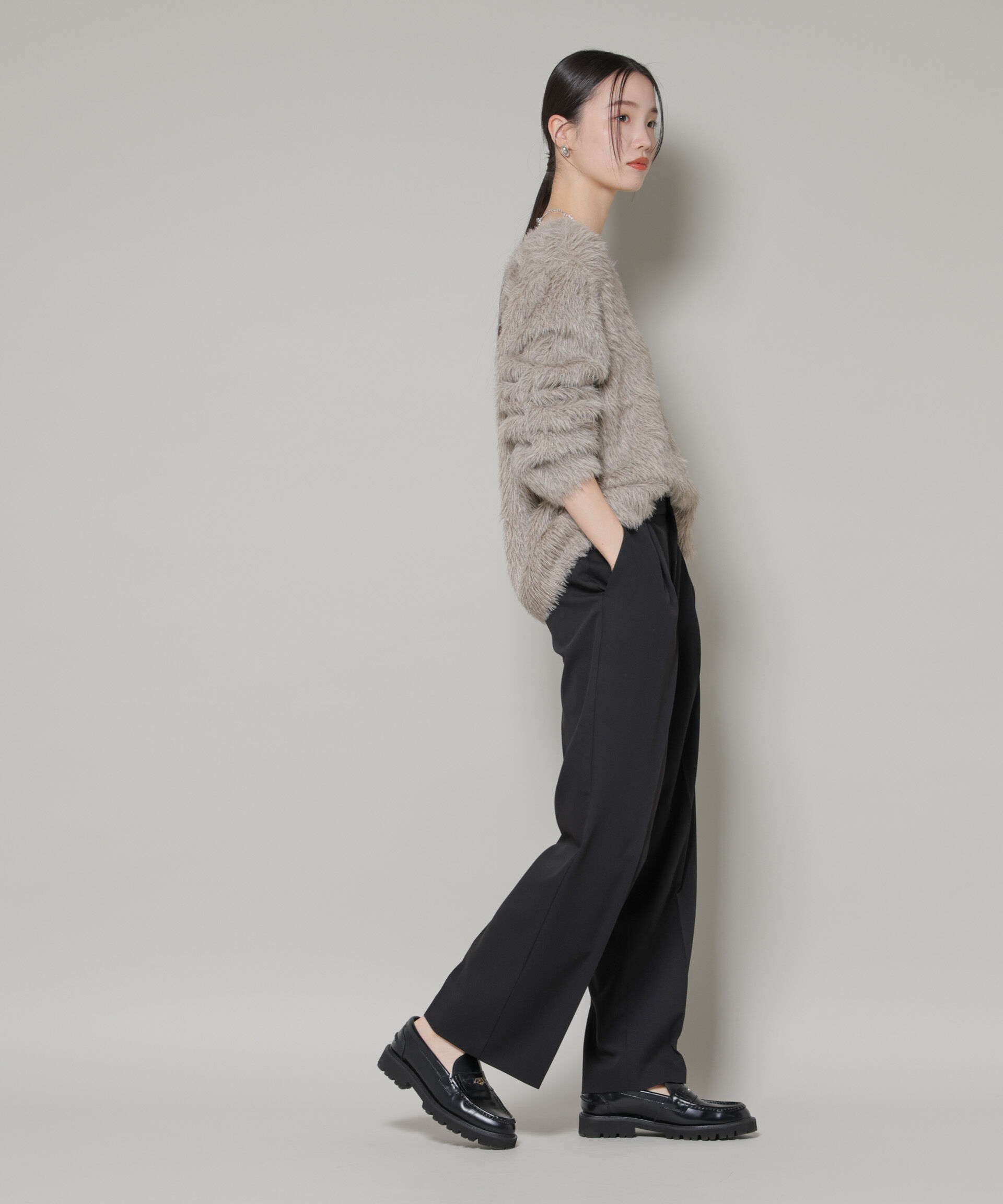 nano･universe「ワンタックセンタープレスストレートパンツ」|チノ|