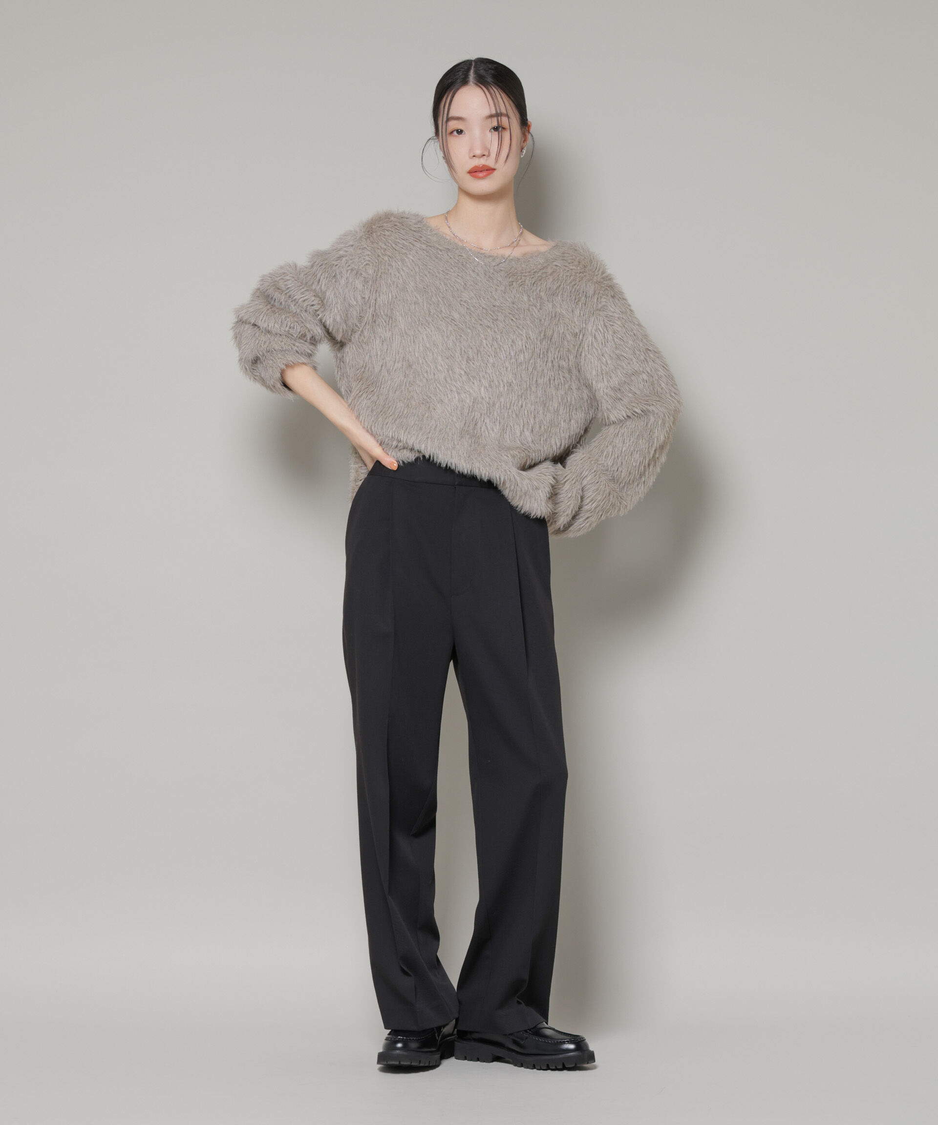 nano･universe「ワンタックセンタープレスストレートパンツ」|チノ|