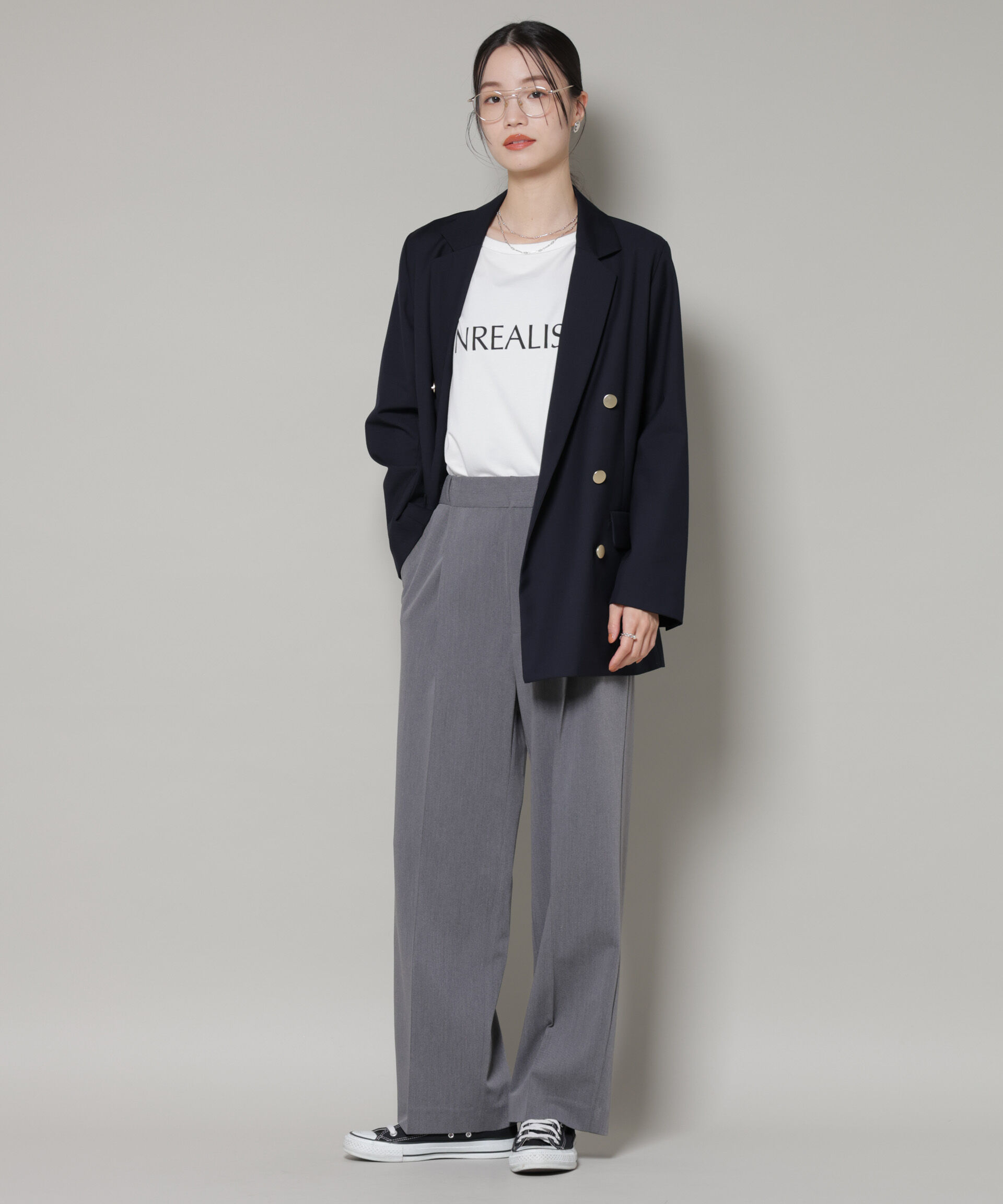 nano･universe「ワンタックセンタープレスストレートパンツ」|チノ|